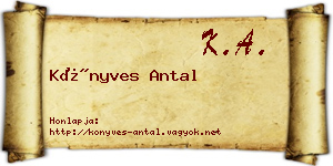 Könyves Antal névjegykártya