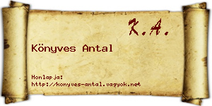 Könyves Antal névjegykártya